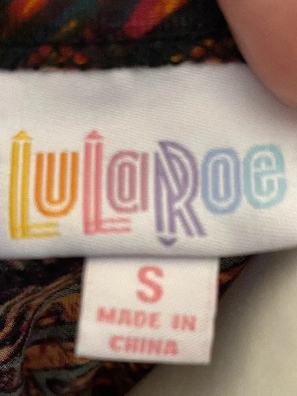 LuLaRoe Irma Tunic Top S Geometric Diamond Print Orange Black - Picture 3 of 6